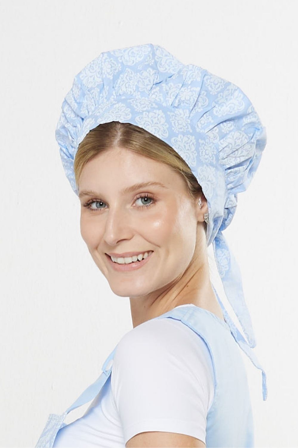 TOUCA GOURMET TRIC/ESTAMPADA-FLORAL AZUL CLARO