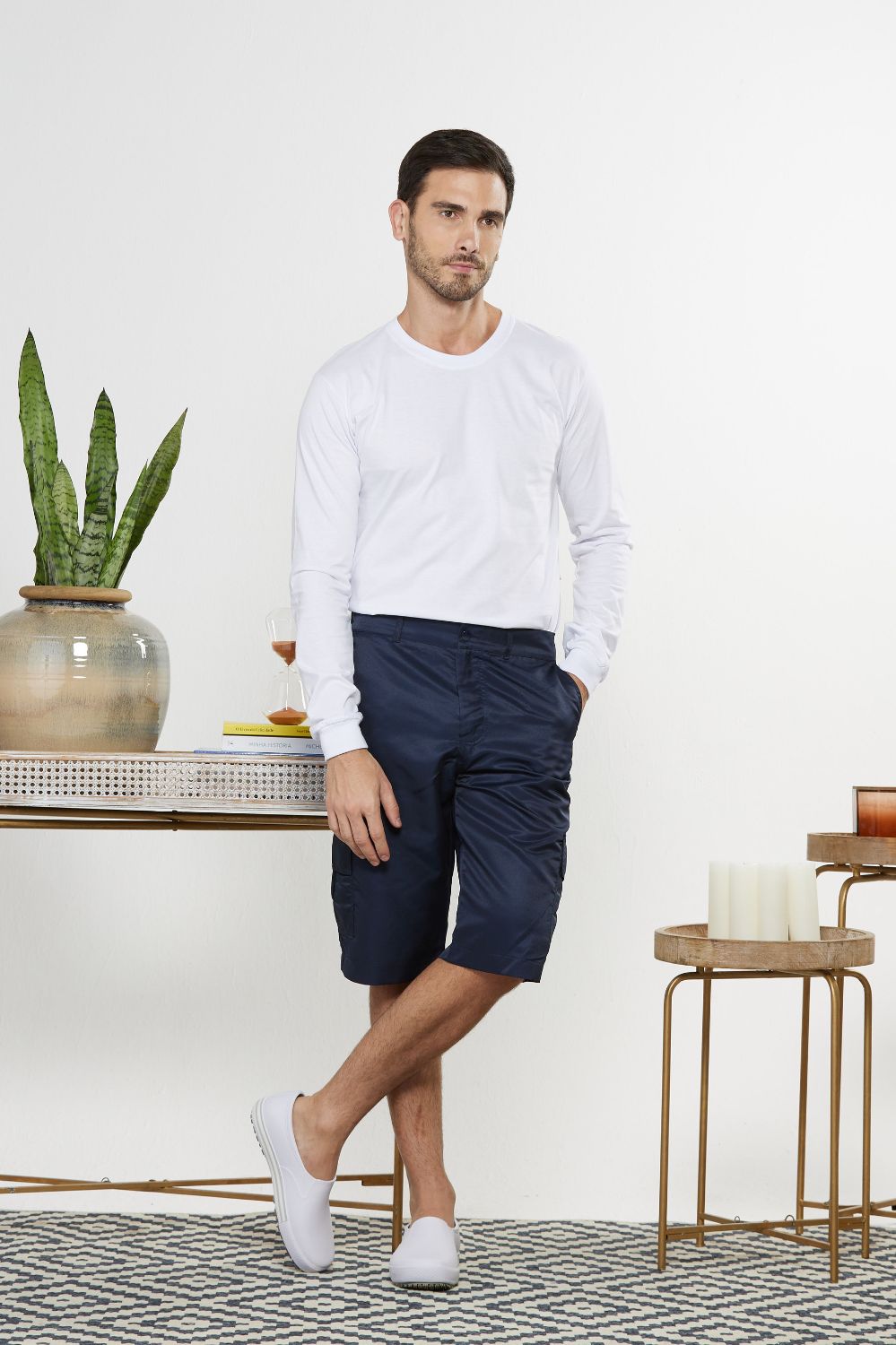 BERMUDA CARGO MICROF PELET 2L-MARINHO 1222