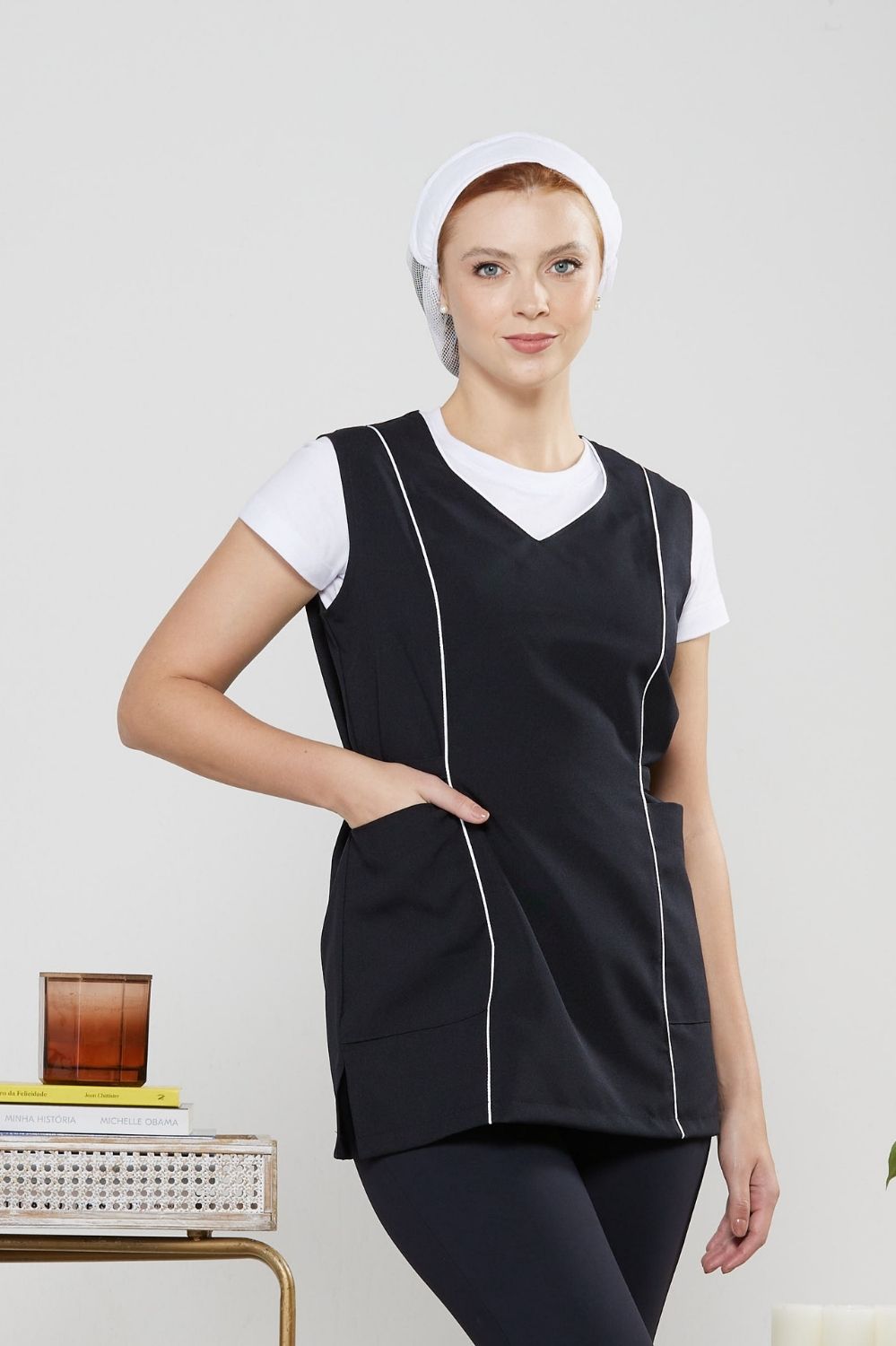 TUNICA VIP OXF 2L-PRETO/BRANCO