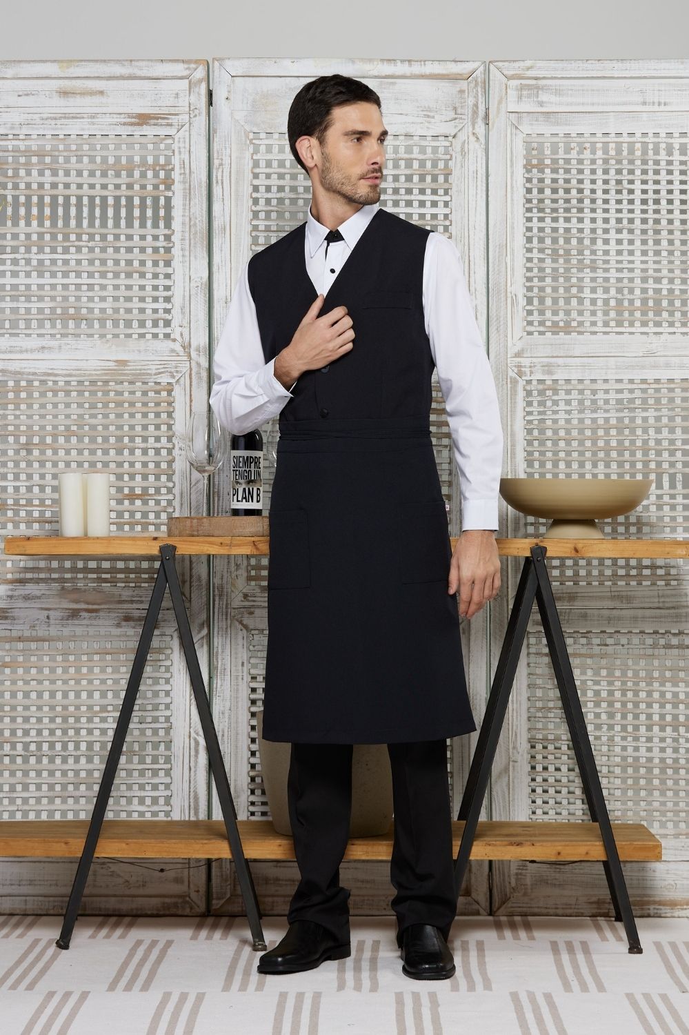 AVENTAL GARCOM OXFORD-PRETO