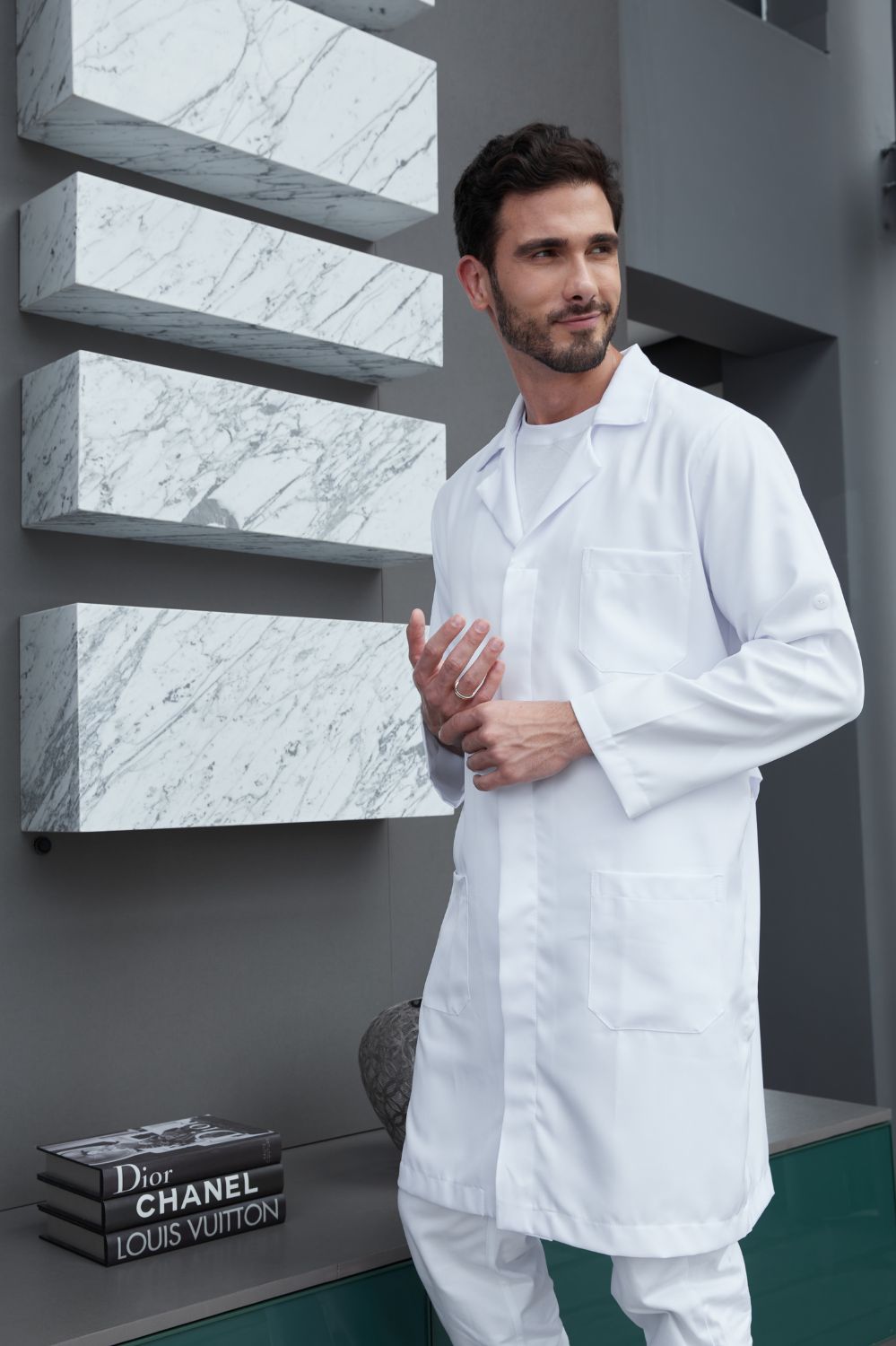 JALECO 3/4 MICROF GROSSA BCO ML-BRANCO