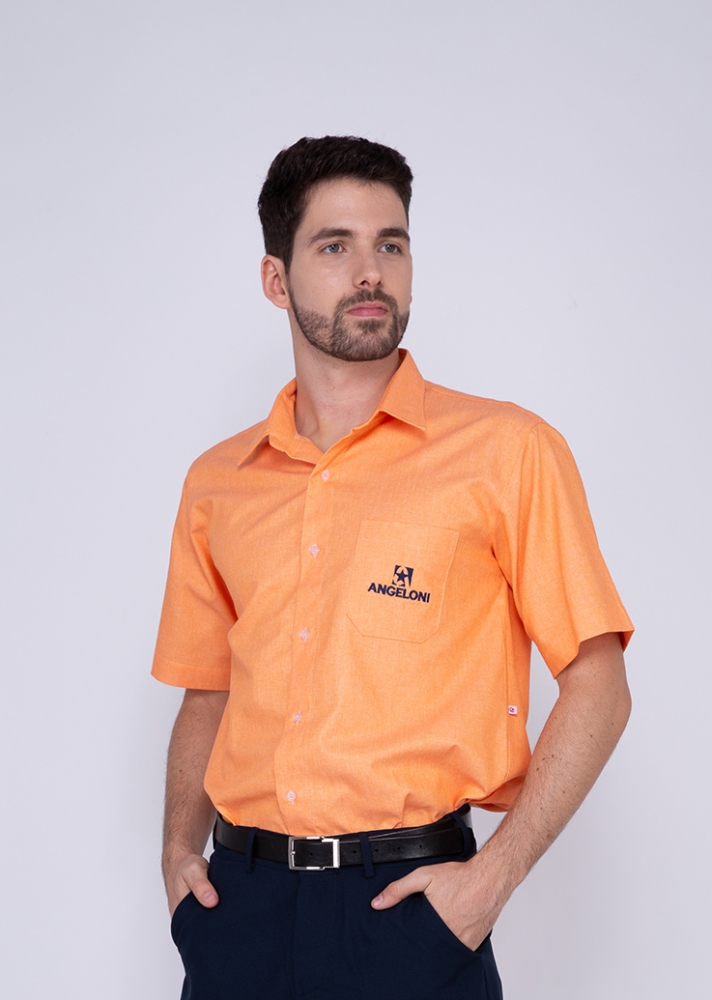 CAMISA MASC ELETRO SEMPRIGUAL MC ANGELONI-LARANJA H26