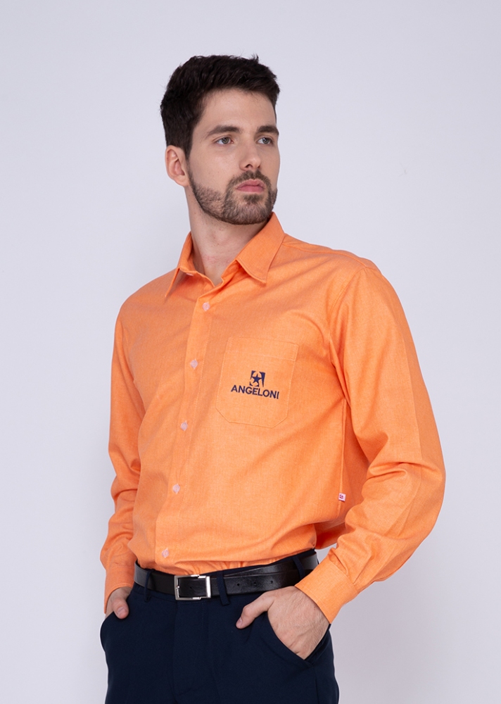CAMISA MASC ELETRO SEMPRIGUAL ML ANGELONI-LARANJA H26