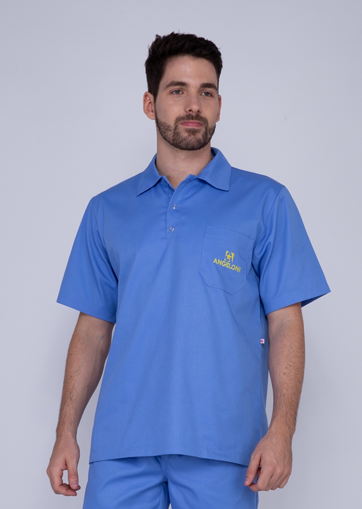 CAMISA EMPACOTADOR 026B BRIM MC ANGELONI-AZUL 500