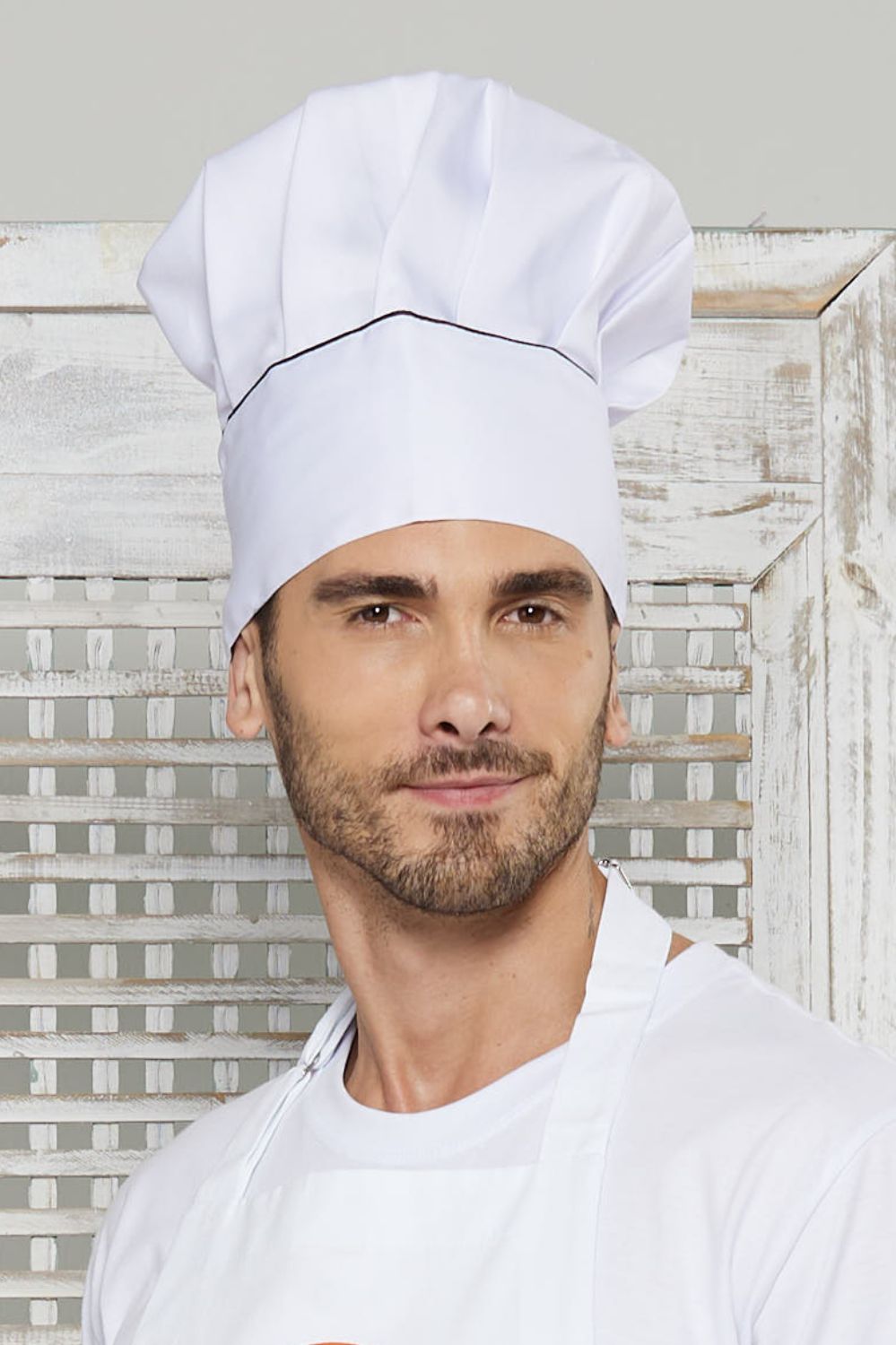 TOQUE C/VELCRO GABARDINE BCO-BCO/PRETO