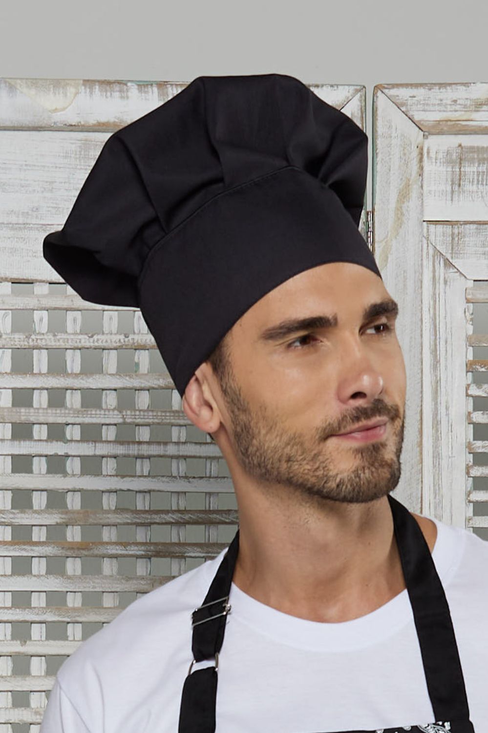 TOQUE C/VELCRO GABARDINE CORES-PRETO/PRETO