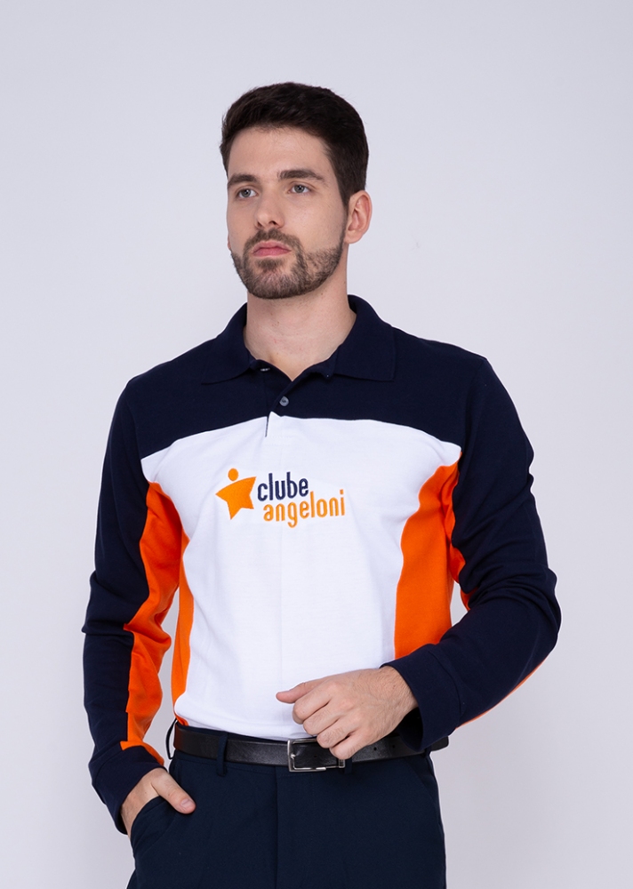 CAMISA POLO PIQUET BCA ML CLUBE ANGELONI-BCO/LAR/MAR