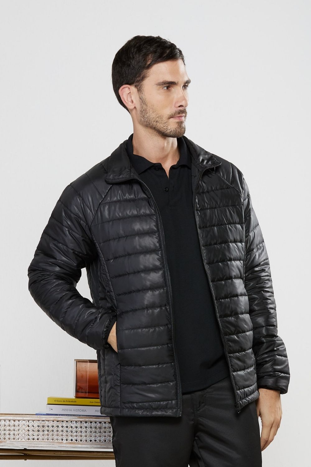 JAQUETA MASC PUFFER-PRETO