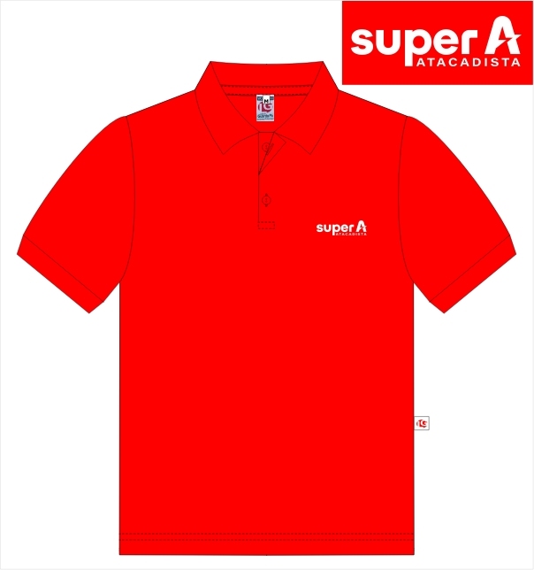 CAMISA POLO MASC PIQUET MC SUPER A ATACADISTA ANGELONI-VERMELHO 5171