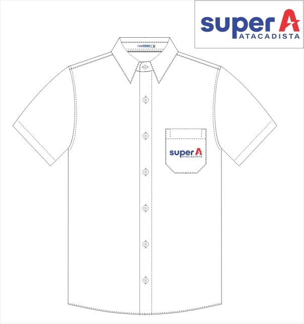 CAMISA SOCIAL TRIC/MISTA MC BCO SUPER A ATACADISTA ANGELONI-BRANCO