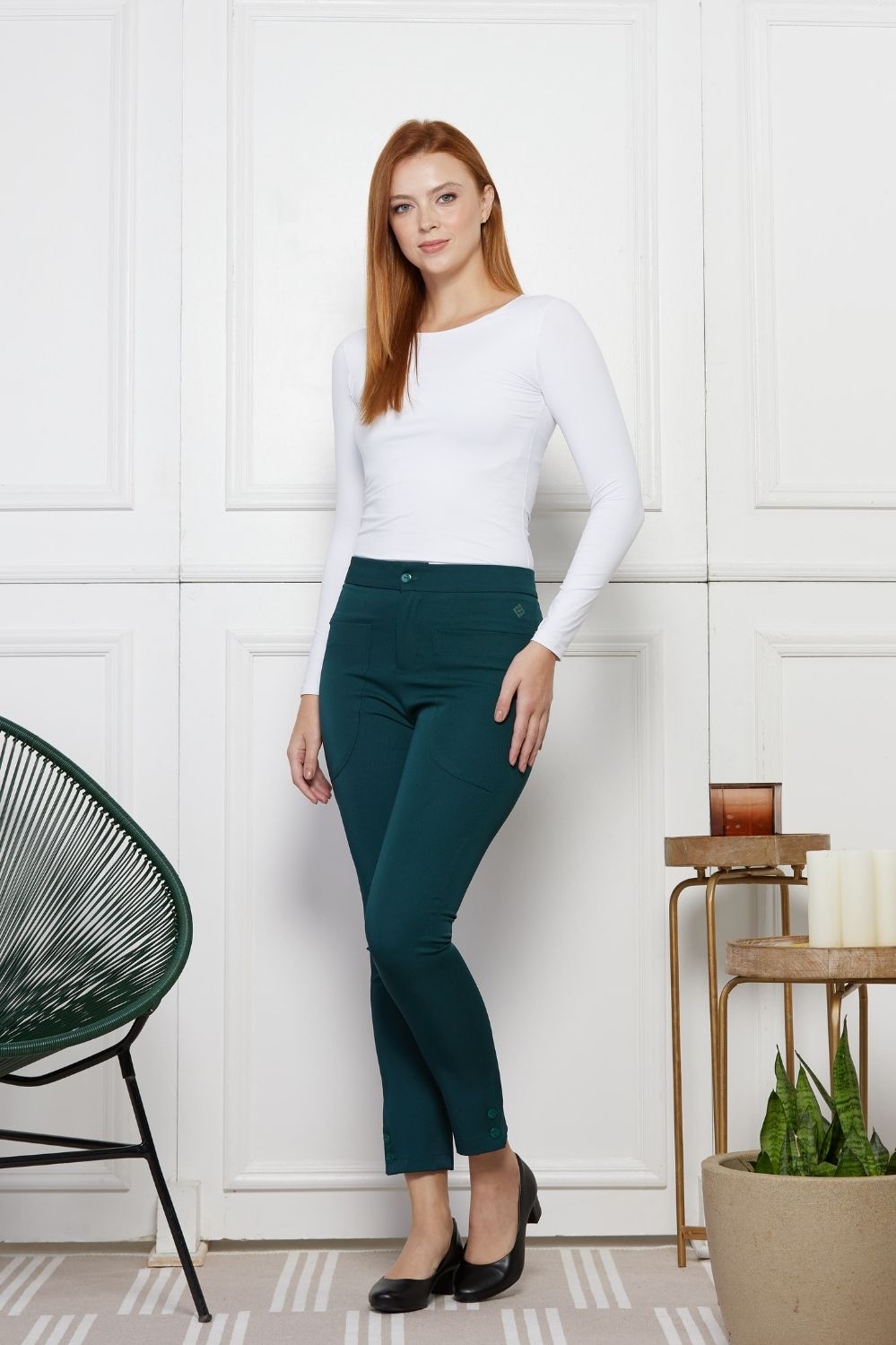 CALCA PAULA FEM SPANDEX-VERDE BOTANICAL