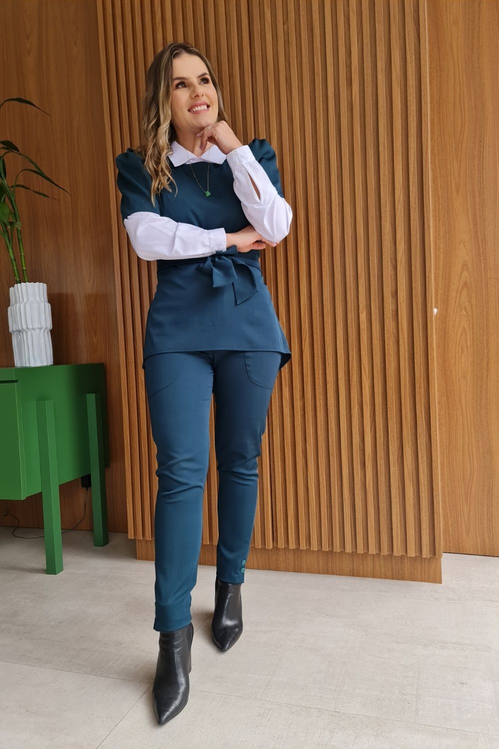 CALCA PAULA FEM SPANDEX-VERDE BOTANICAL