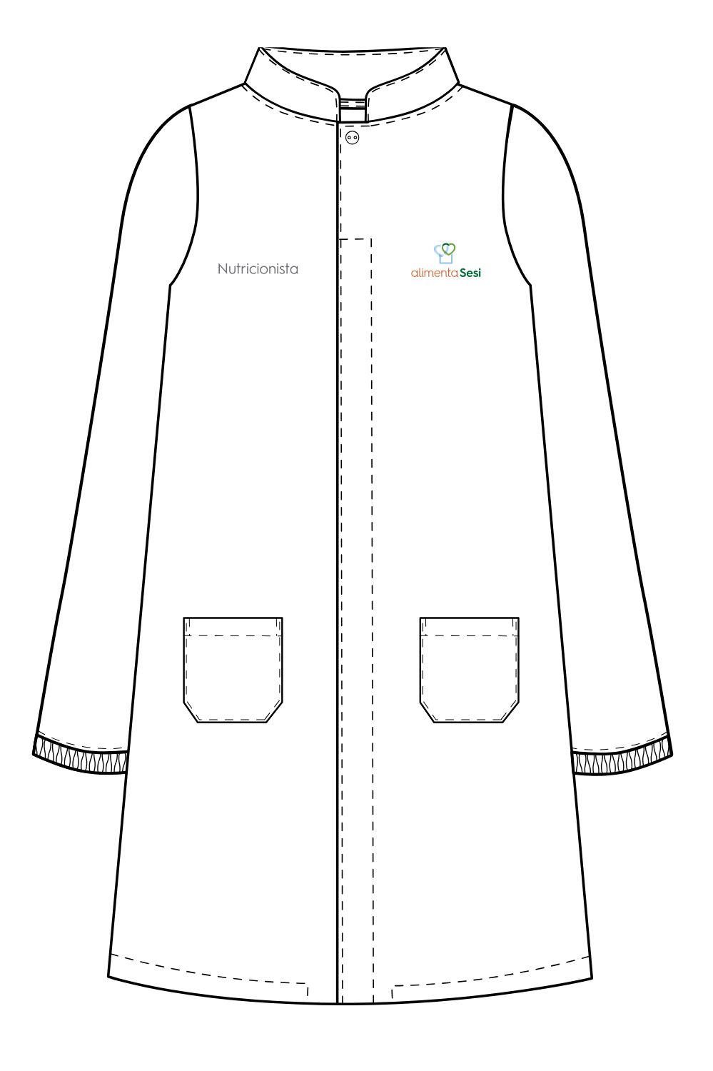 JALECO 3/4 PADRE MASC OXF ML SESI-BRANCO
